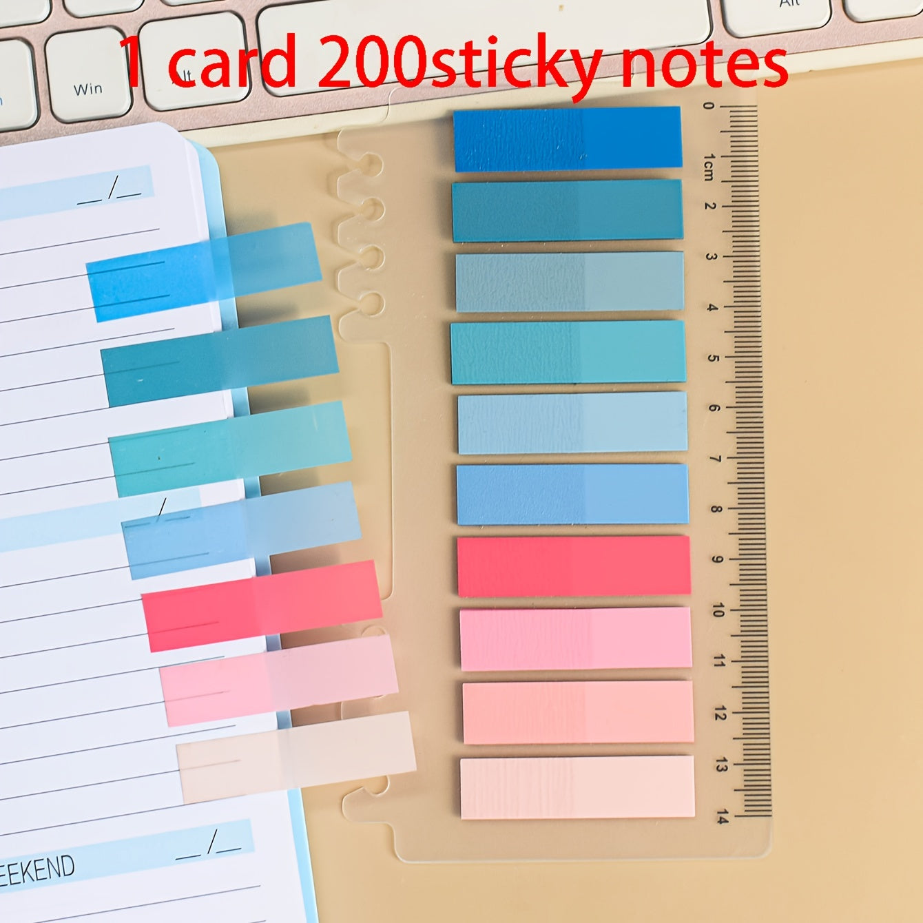 200 Sheets PET Sticky Notes Index Stickers Label Paper Instruction