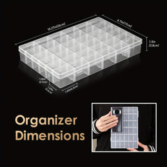 5pcs Clear Plastic Jewelry Storage Box With grids Portable Dustproof DIY Diamond