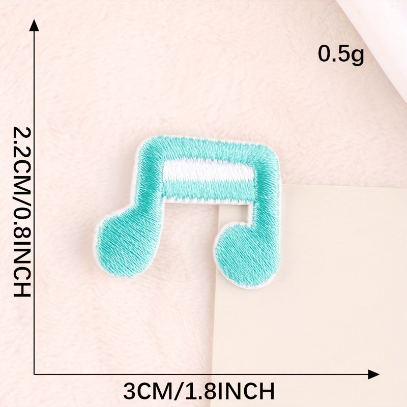 11pcs Embroidered Music Note Patch DIY Iron on Style
