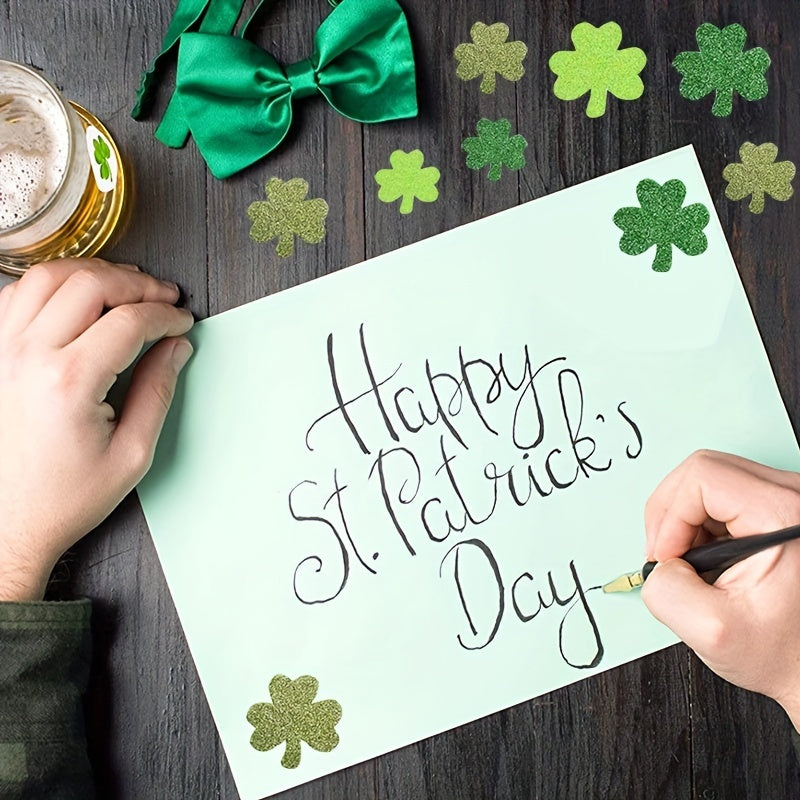 80pcs St Patrick's Clover Stickers Shamrock Seal Labels Adhesive Label