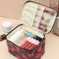 Fruit Pattern Makeup Zipper Bag Lightweight Cosmetic Satchel