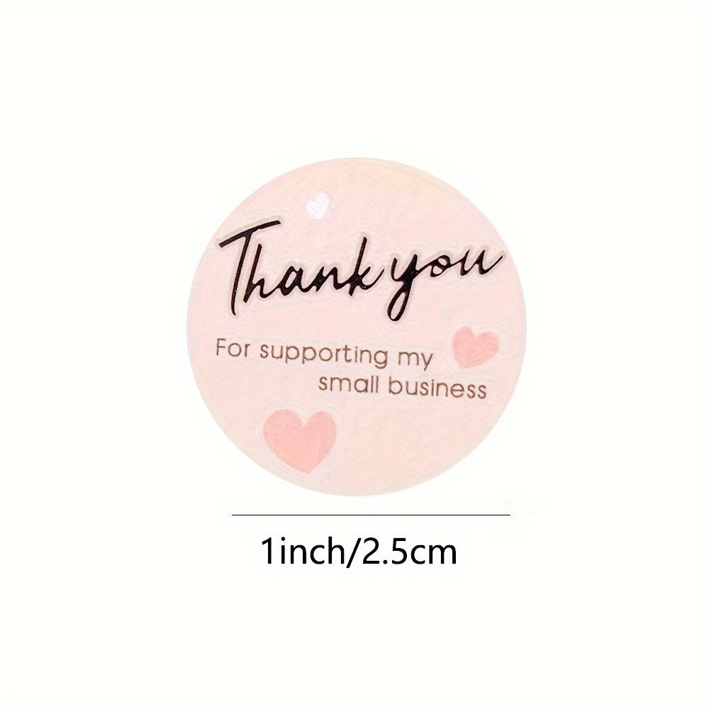 500pcs Thank You Small Business Sticker Round Holiday Gift Wrapping