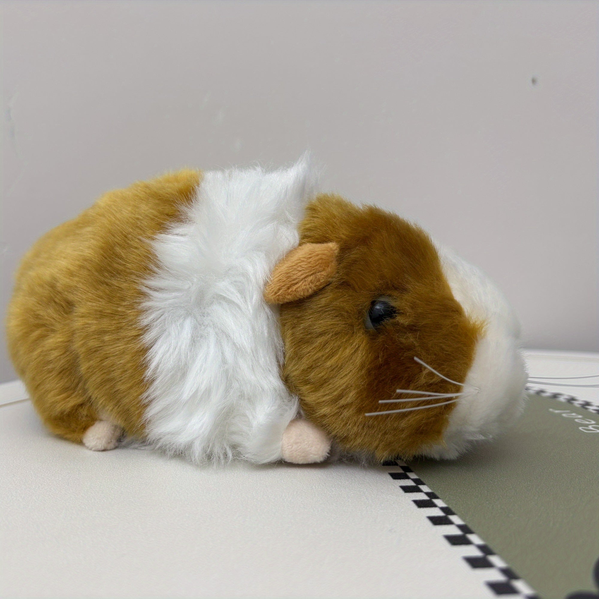 Realistic Guinea Pig Plush Soft Stuffed Animal Interactive Toy Brown Fur Gift