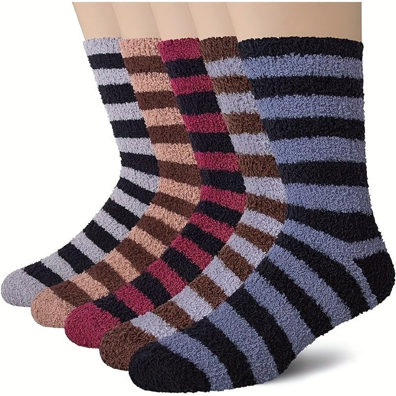 5 Pairs Men's Fluffy Winter Thermal Cozy Sleep Socks