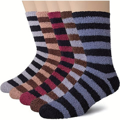 5 Pairs Men's Fluffy Winter Thermal Cozy Sleep Socks