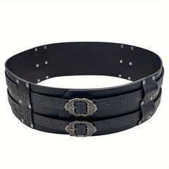 Nordic Viking Style Wide Leather Belt Medieval Girdle