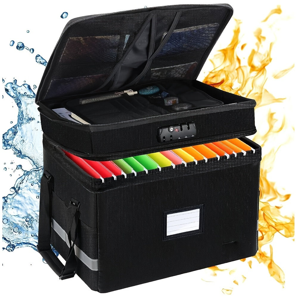 File Storage Box With Lock & Handles 2 Layer Folding Storage Box