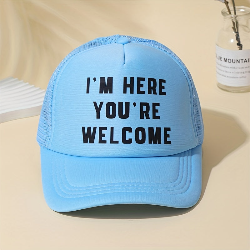 Letter Print Trucker Hat Unisex Cotton Baseball Cap