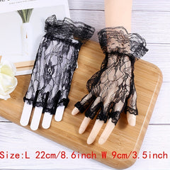 Lace Mesh Half Finger Gloves for Wedding Party