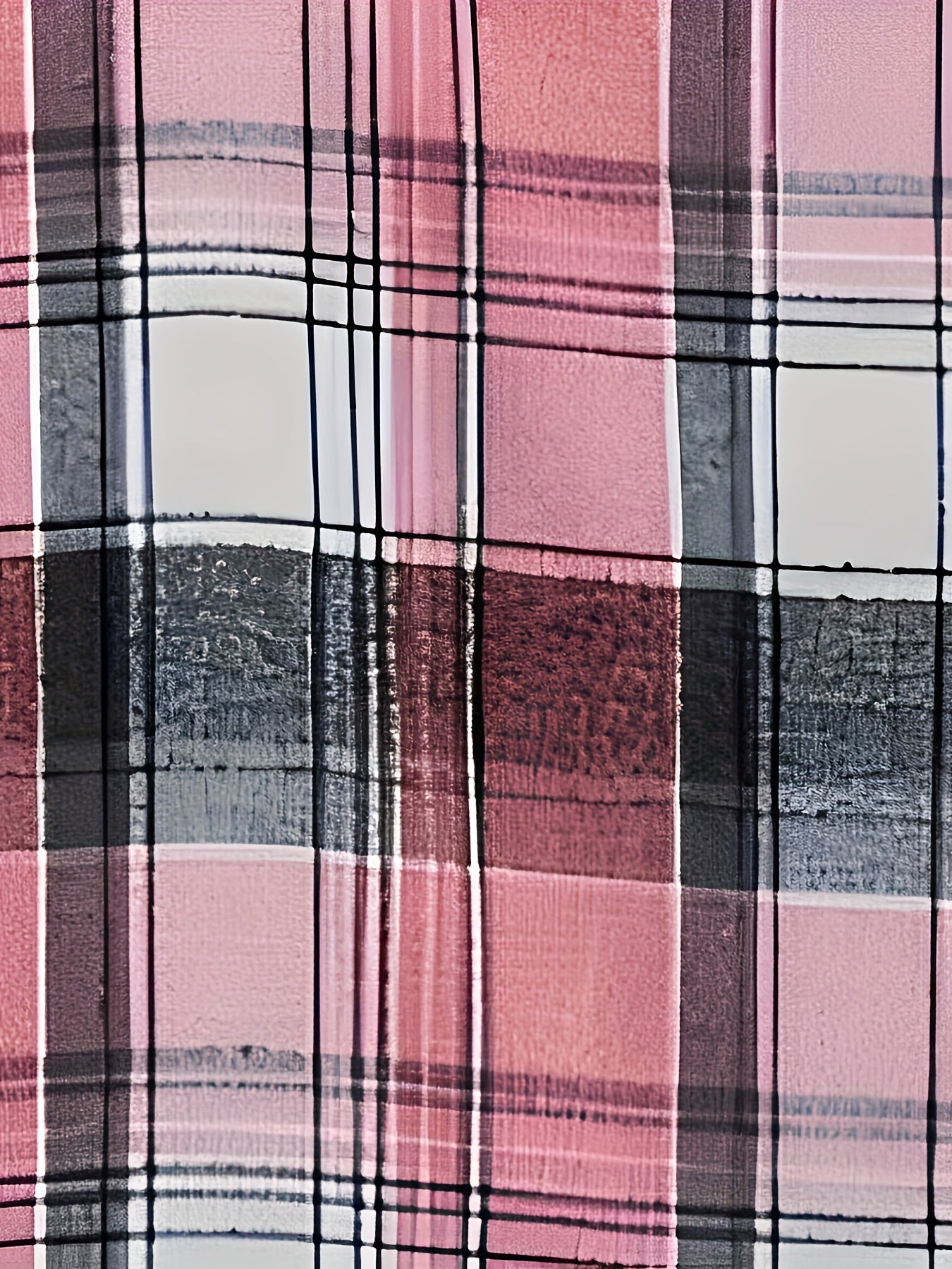  Women's Plaid Print Long Sleeve Peplum Shirt