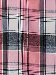  Women's Plaid Print Long Sleeve Peplum Shirt