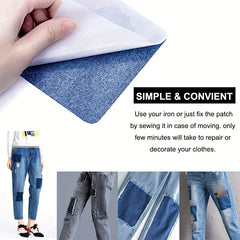5pcs Denim Patch Fabric Patches for Repairing Holes & Decorating Clothing