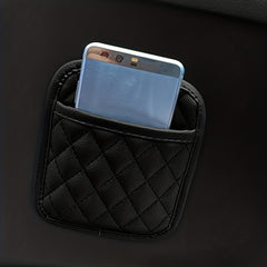 Car Storage Box Sticky Pouch PU Leather Car Storage Bag