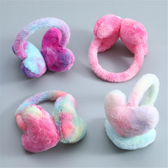 Women's Heart Shaped Plush Earmuffs - Winter Outdoor Use
