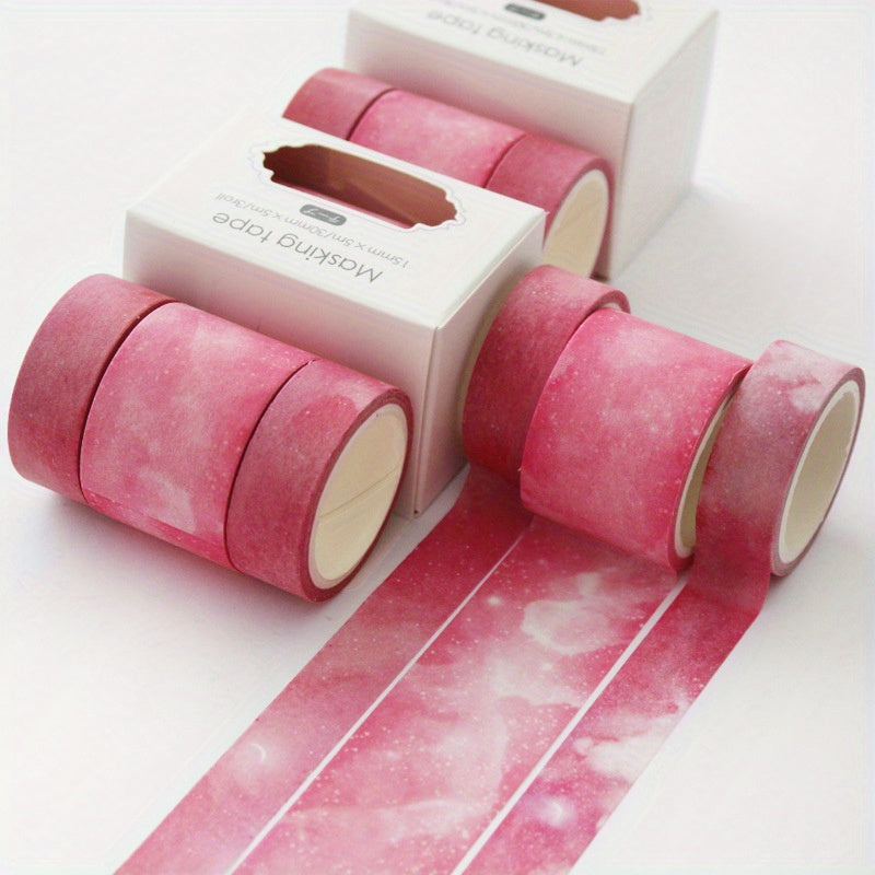 3pcs Flower Pattern Washi Paper Stickers Tape for DIY Scrapbook