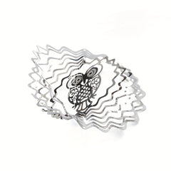 Stainless Steel Owl Bird Pendant Spinning Sequins Charm Dangle DIY