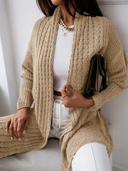 Women's Knit Jacquard Open Front Cardigan