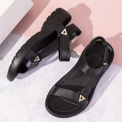 Women's Rhinestone Wedge Sandals Summer Casual Ankle Strap Sports Sandals