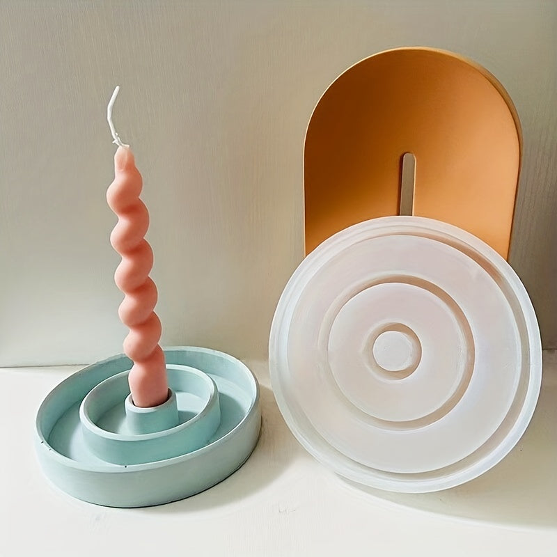 Round Resin Candle Holder Silicone Mold DIY Candle Making