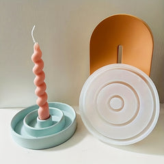 Round Resin Candle Holder Silicone Mold DIY Candle Making