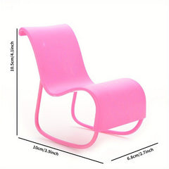 Modern Pink Doll Rocking Chair for Dollhouse Decor