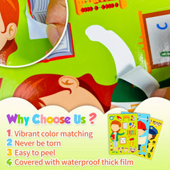 6pcs Cartoon Face Changing Stickers DIY Puzzle Stickers