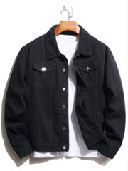 Men's Crane Embroidered Denim Jacket Hip Hop Style