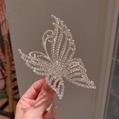 Rhinestone Pearl Butterfly Hair Clip Butterfly Claw Clip Bow Hair Clips