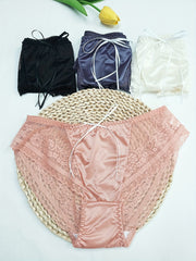 4pcs Lace Stitching Briefs Comfy Intimates Panties Women's Lingerie