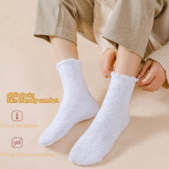 5 Pairs Fuzzy Mid Tube Socks Women's Stockings