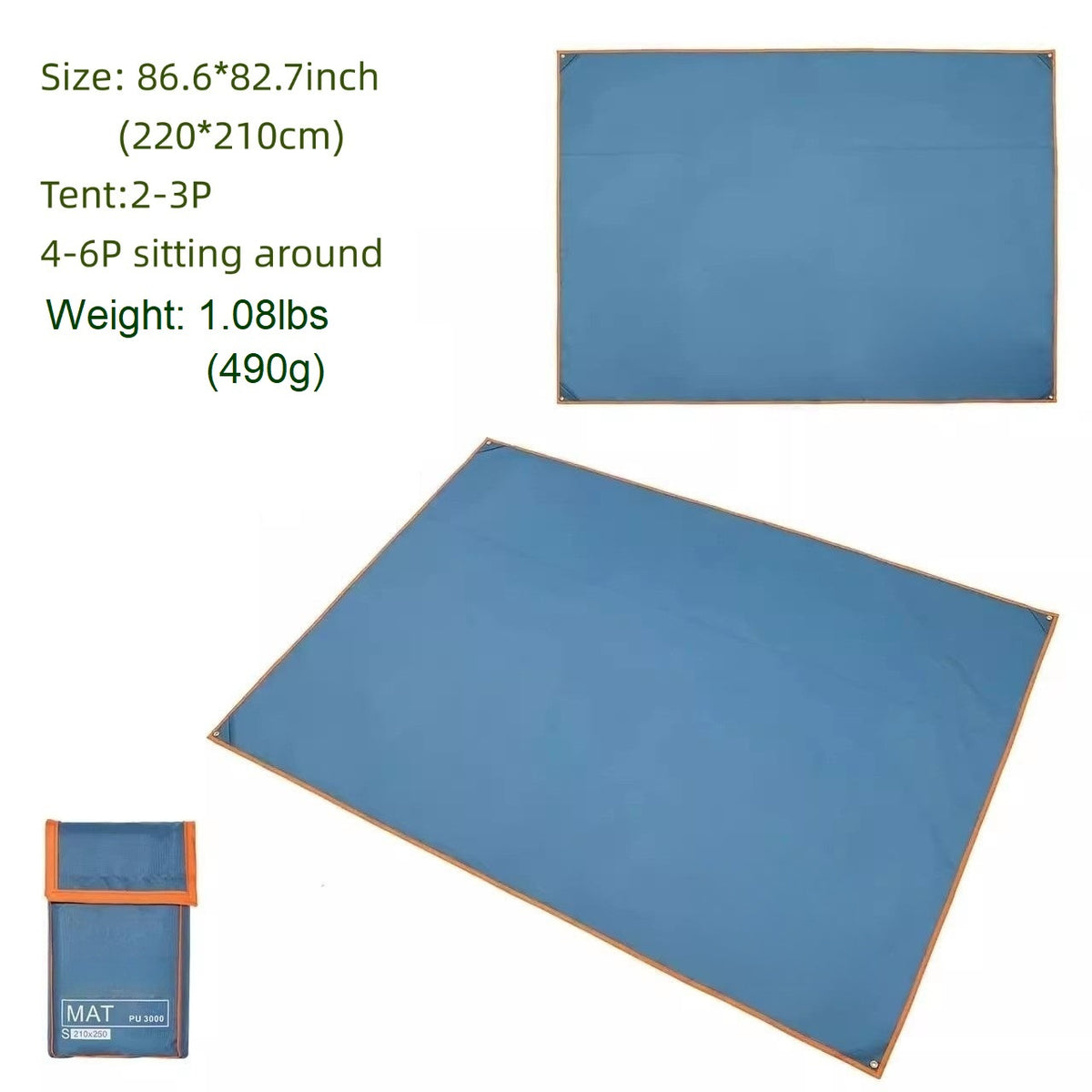 Waterproof Tent Tarp for 2-8 Person Camping