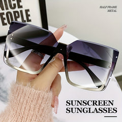 Metal Half Frame Sunglasses Sunscreen High-end Glasses