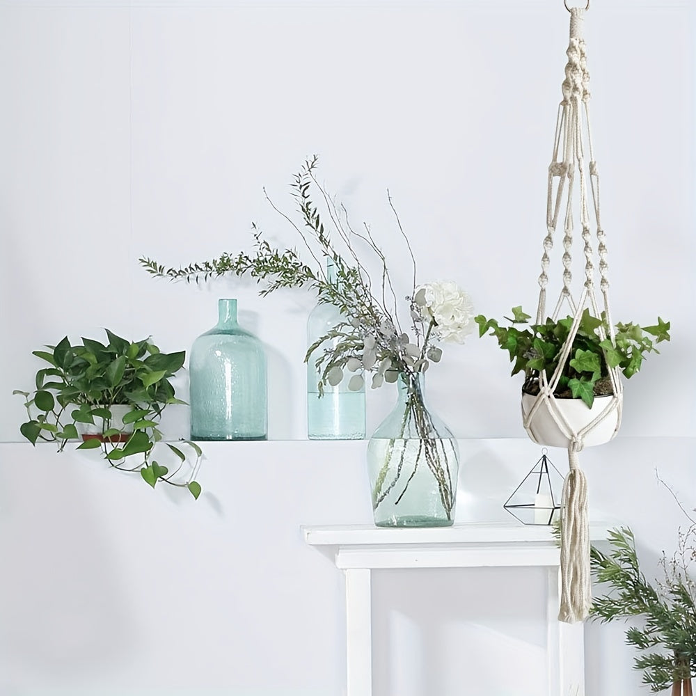 2 Pack Macrame Plant Hanger for Indoor & Outdoor - Hanging Planter