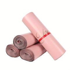 50 Pink Plastic Mailer Bags Waterproof Express Pouches for Shoes & Boxes