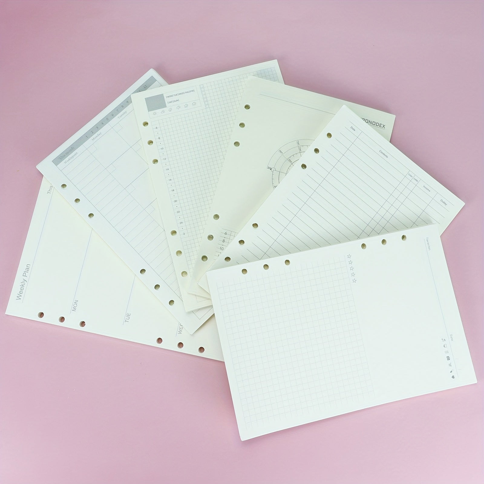 1pc A5 45pg Loose Leaf Book Inner Pages 6 Hole Refill