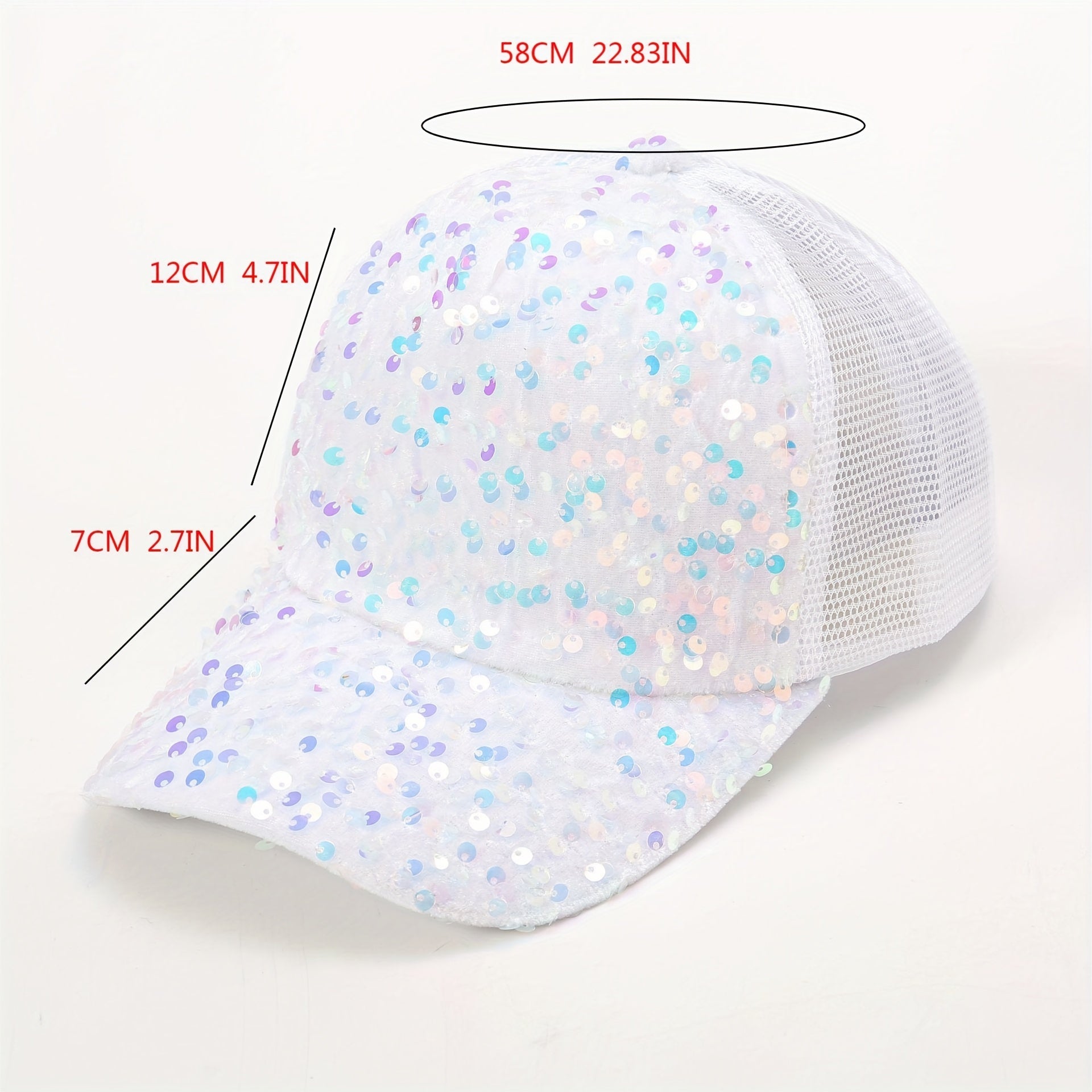 Sparkly Sequins Mesh Baseball Cap