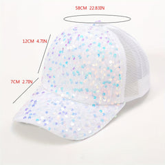 Sparkly Sequins Mesh Baseball Cap