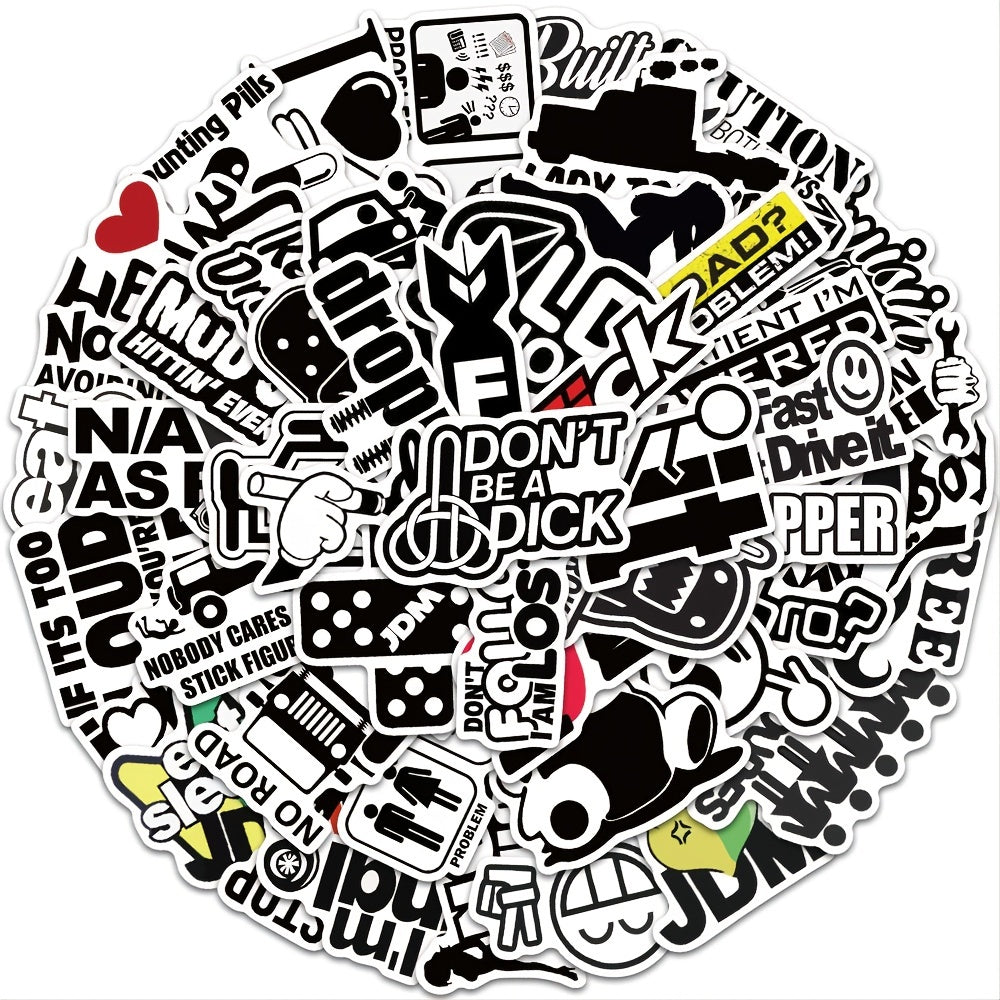 50pcs JDM Graffiti Stickers Waterproof DIY Decoration Materials