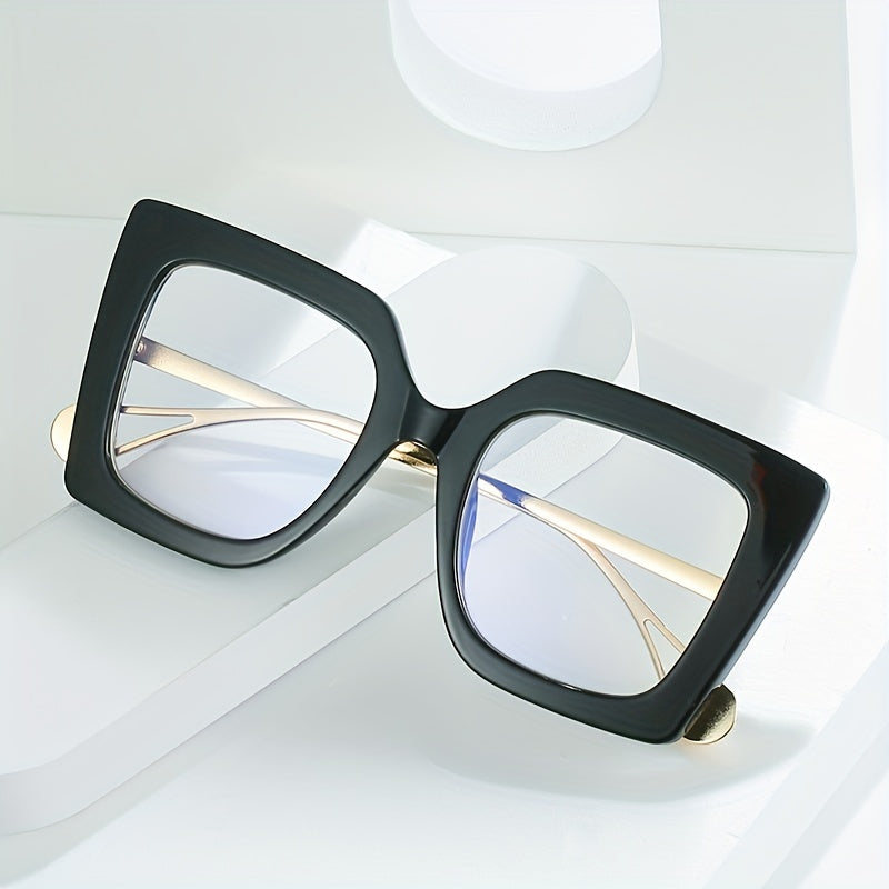 Oversized Cat Eye Glasses Retro Anti Light Clear Lens Glasses