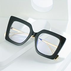Oversized Cat Eye Glasses Retro Anti Light Clear Lens Glasses