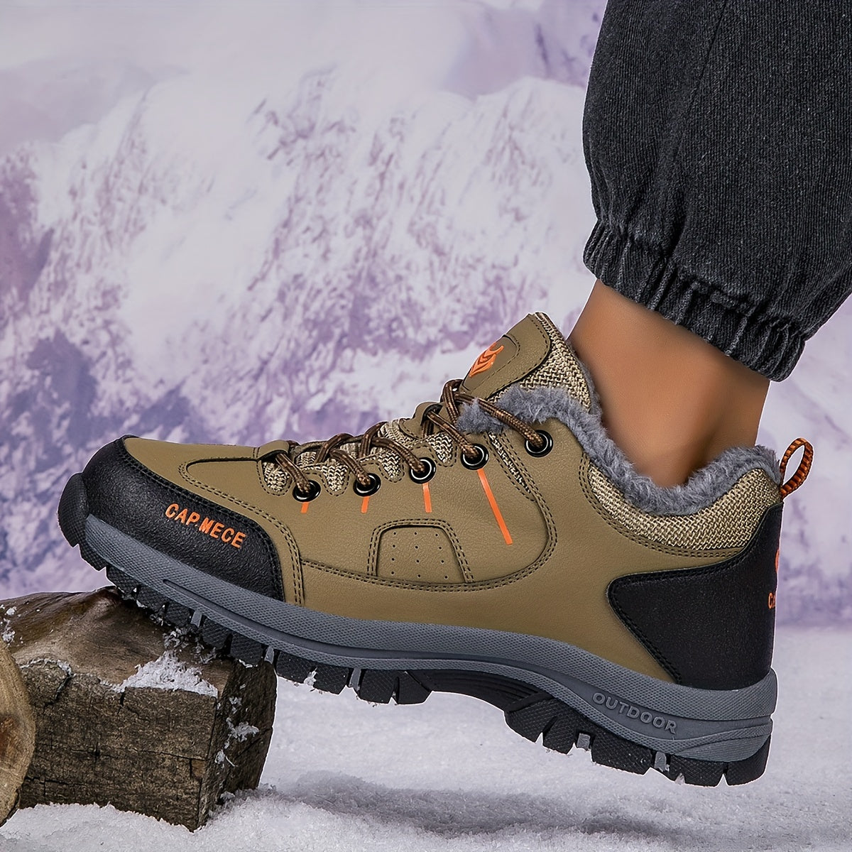Plush Lined Furry Snow Boots Non Slip Snow Shoes