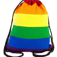 LGBTQ Rainbow Stripe Backpack Pride Month Drawstring Storage Bag