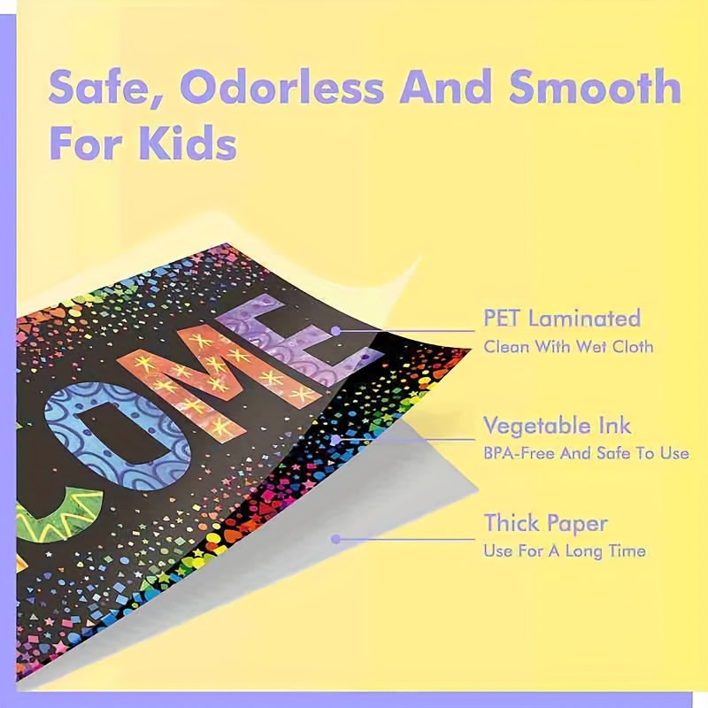 2pcs Confetti Classroom Banner Posters Bulletin Board Decoration