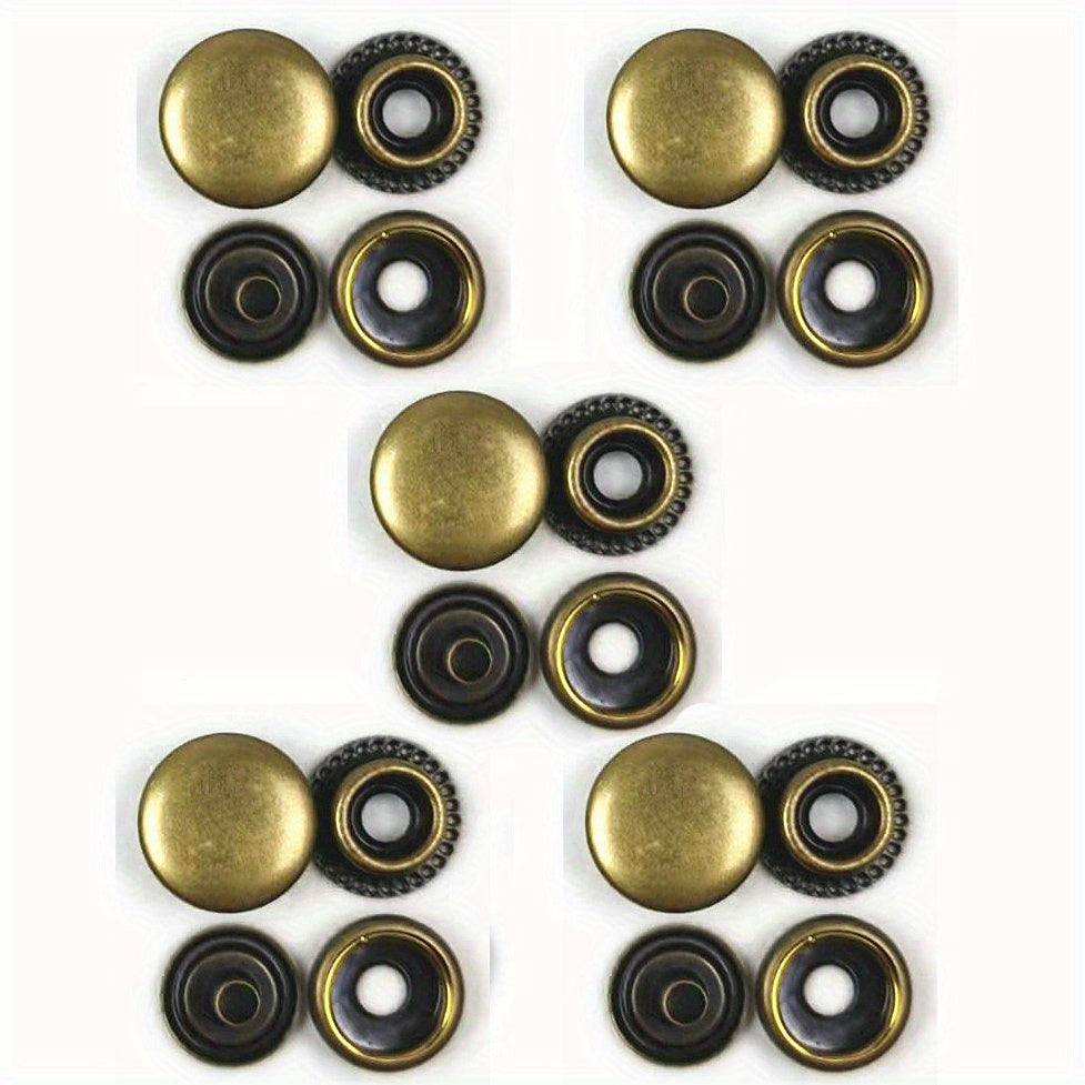 5 Pairs Brass Buckle Clothing Bags Metal Buttons Coat Buttons Shirt Studs