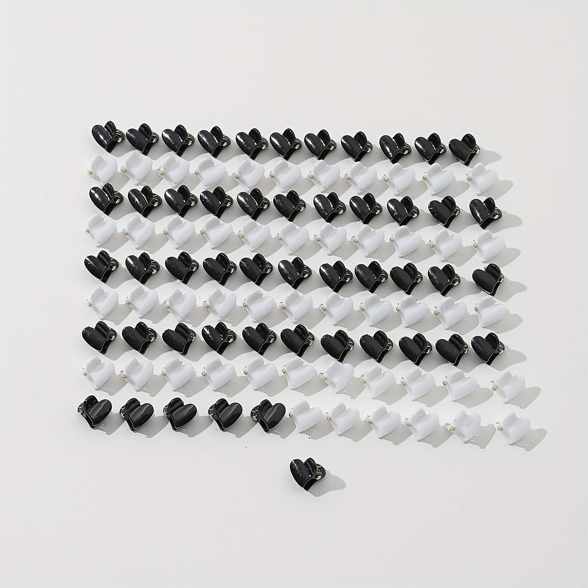 100pcs Mini Glossy Hair Claw Heart Shaped Hair Claw Nonslip Ponytail Holder