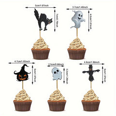 Halloween Cake Plugin Witch Bat Cake Topper Party Decoration Supplies