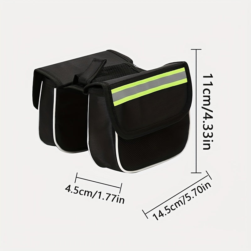 Mountain Bike Front Rail Bag Enlarged Hard Shell Cycling Bag Reflective Strip