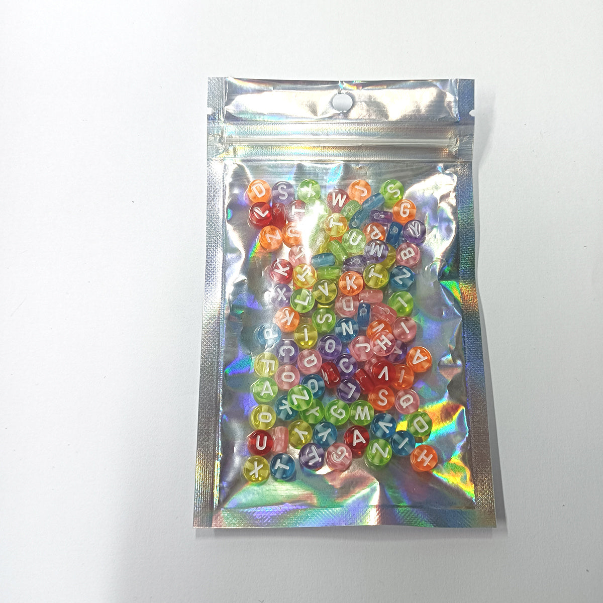 Colorful Transparent Round Alphabetic Letter Beads For Jewelry