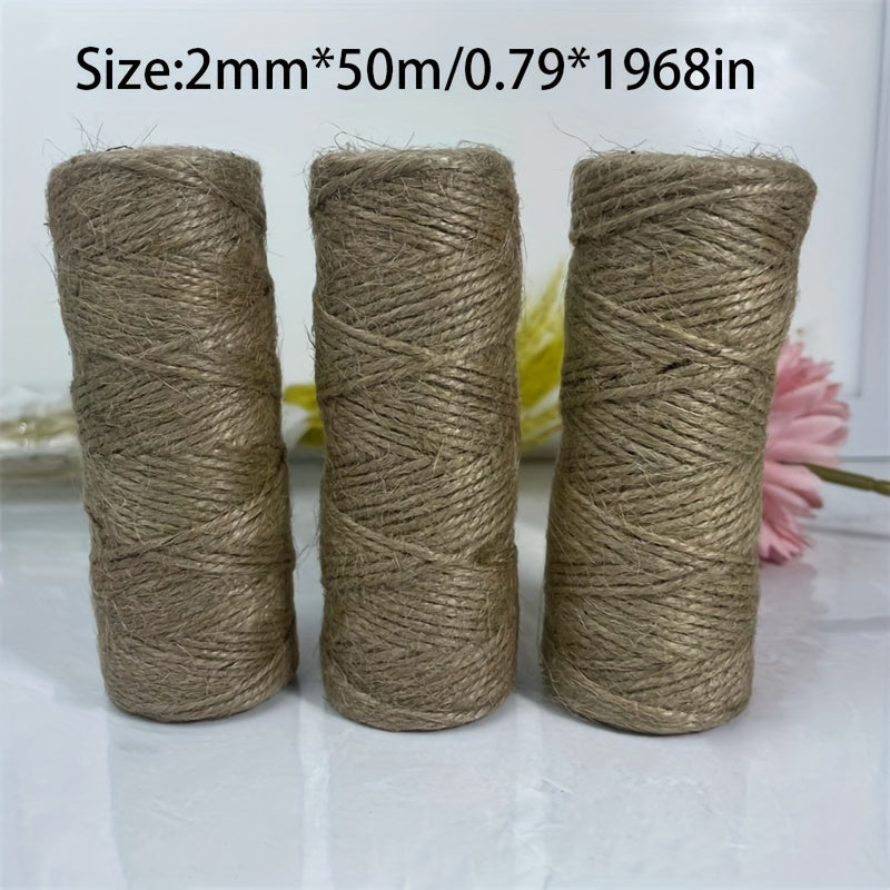 3pcs 50m Jute Twine DIY String Gardening Crafts