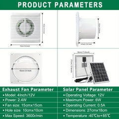 Household Ventilator Fan with Solar Panel